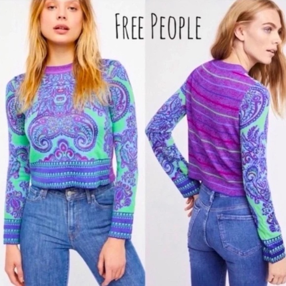 Free People NEW AGE Cropped Sweater XS - Picture 2 of 6